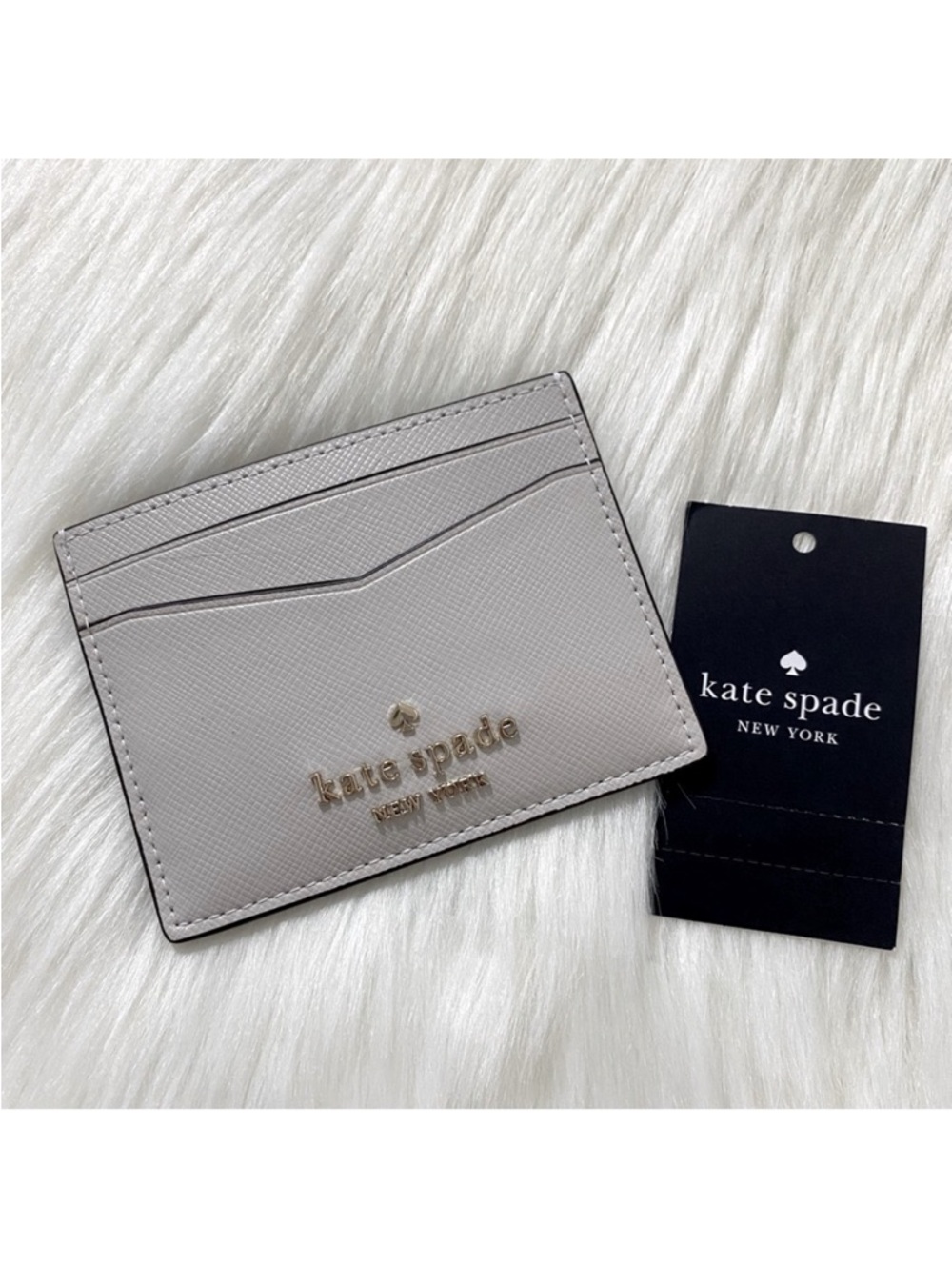NWT! Kate Spade Staci Small Slim Card Case Holder - Warm Cement